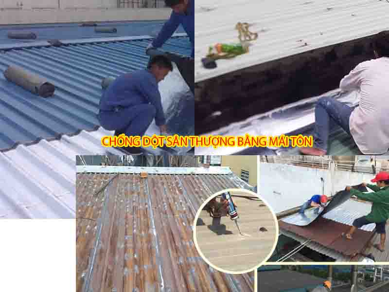 Thợ chống dột sân thượng bằng mái tôn nam định
